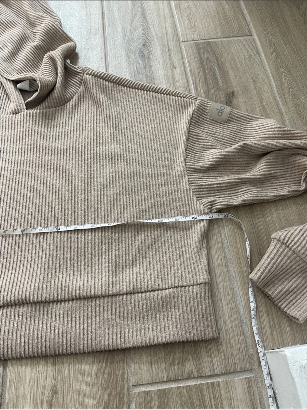 Alo Yoga Muse Hoodie Gravel Heather Cropped Sz M 8-10 W3438R